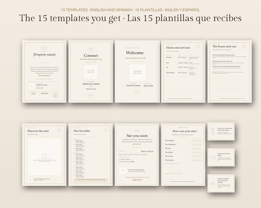 Las 15 plantillas editables en Canva para anfitriones de Airbnb y casas rurales